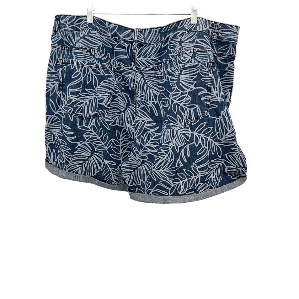 Lane Bryant Plus Size Denim Hawaiian Print Cuffed Cotton Spandex Shorts Size 26 - Picture 4 of 4
